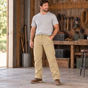Ridgecut Toughwear Mens 38x30 Tan Ripstop Work Utility Pants RC11011 Articulated